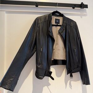 GAP Edition Vintage 100% Black Leather Moto Jacket ✨